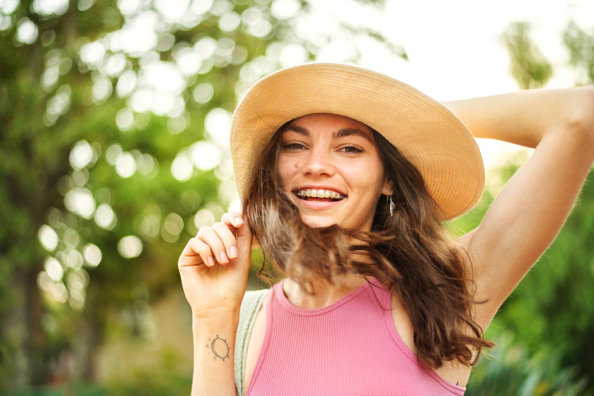 Adult orthodontic patient smiling